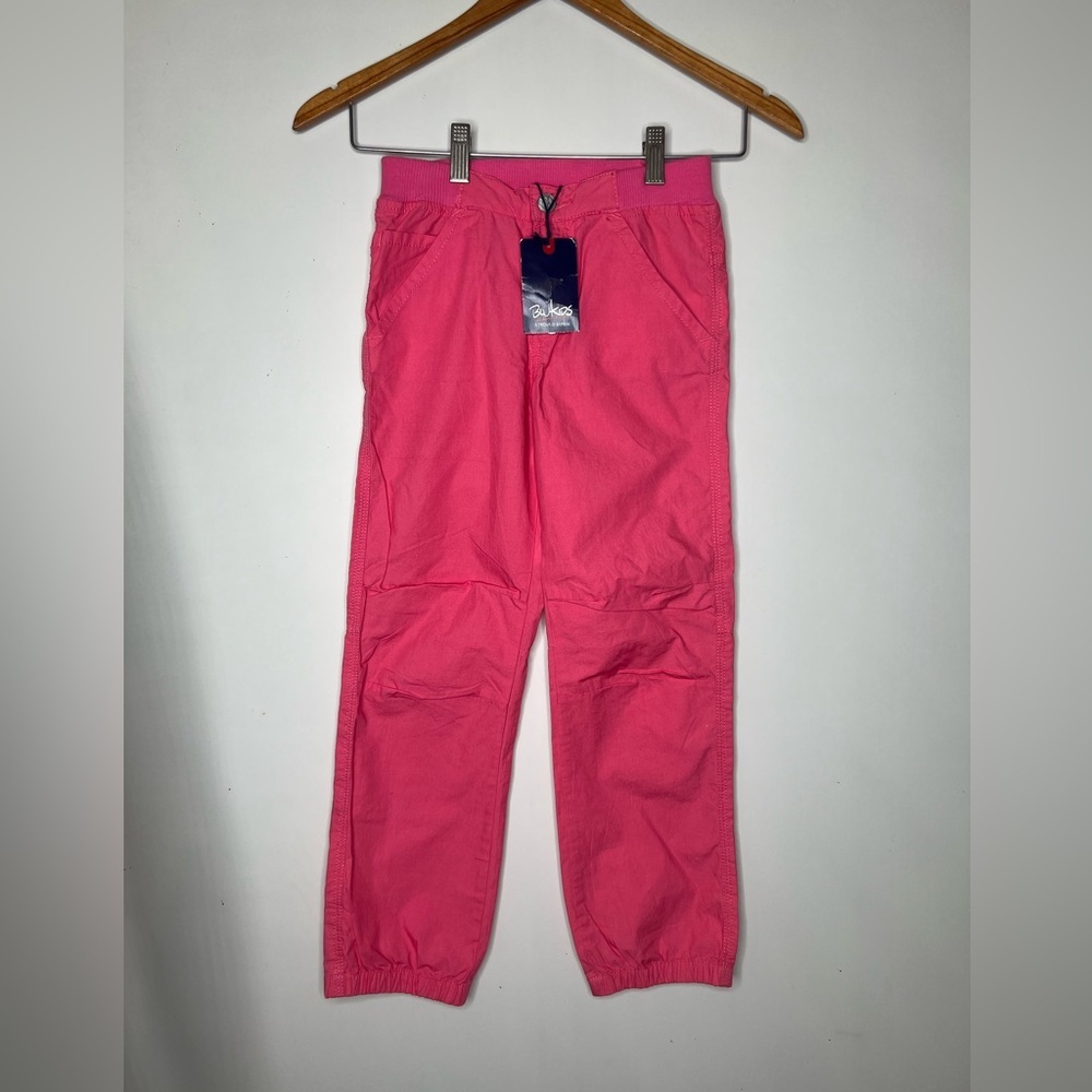 Blukids Girls Size 6 - 6X Cargo Pants From Italy elastic Waist Pink Embroidered